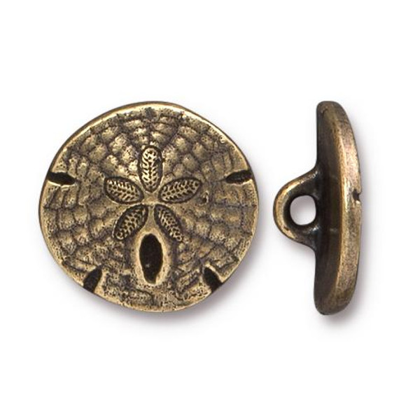 TierraCast BUTTON Sand Dollar Oxidized Brass Plated