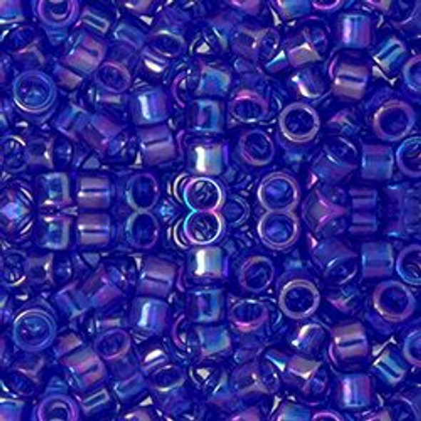 Toho AIKO 11/0 Seed Beads TRANSPARENT COBALT RAINBOW