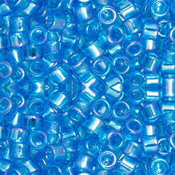 Toho AIKO 11/0 Seed Beads TRANSPARENT DARK AQUA RAINBOW