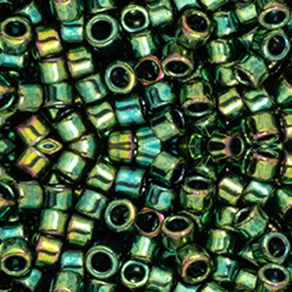 Toho AIKO 11/0 Seed Beads HIGH-METALLIC GREEN IRIS