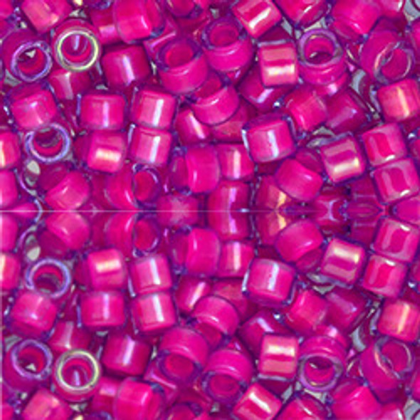 Toho AIKO 11/0 Seed Beads LUMINOUS NEON PINK-LINED LT SAPPHIRE