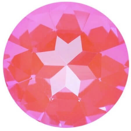 Krakovski Crystal Fancy Round Stone 27mm ROSE Delite Fireglow