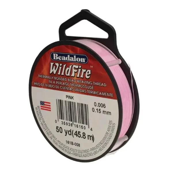 WildFire Beading Thread PINK 50 Yards  .006 dia