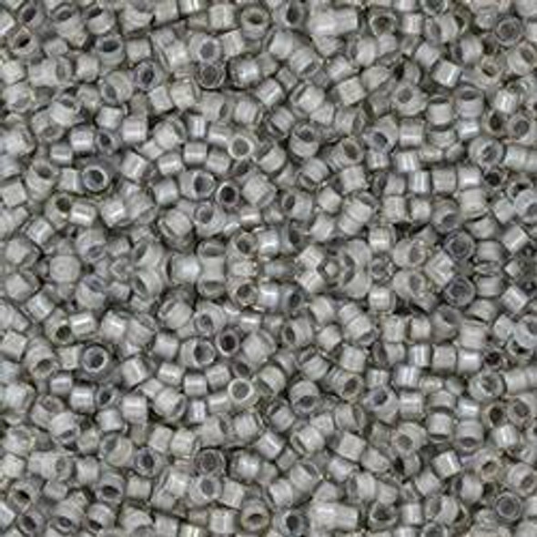 Toho Treasure 11/0 LIGHT GRAY-LINED CRYSTAL LUSTER RAINBOW Seed Beads