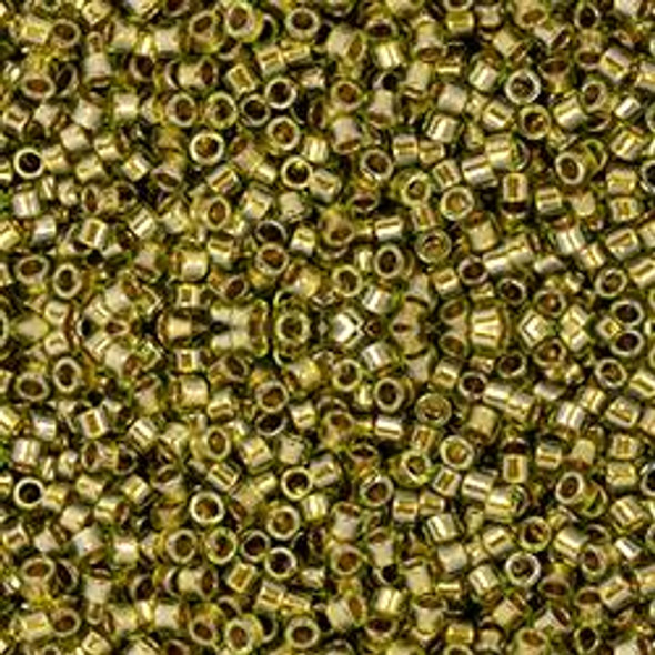 Toho Treasure 11/0 GOLD-LINED OLIVINE CHRYSOLITE Seed Beads