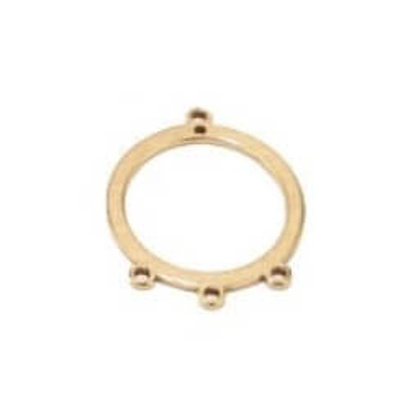 Frame Link CIRCLE 3-HOLE CONNECTOR 20mm Gold Plated