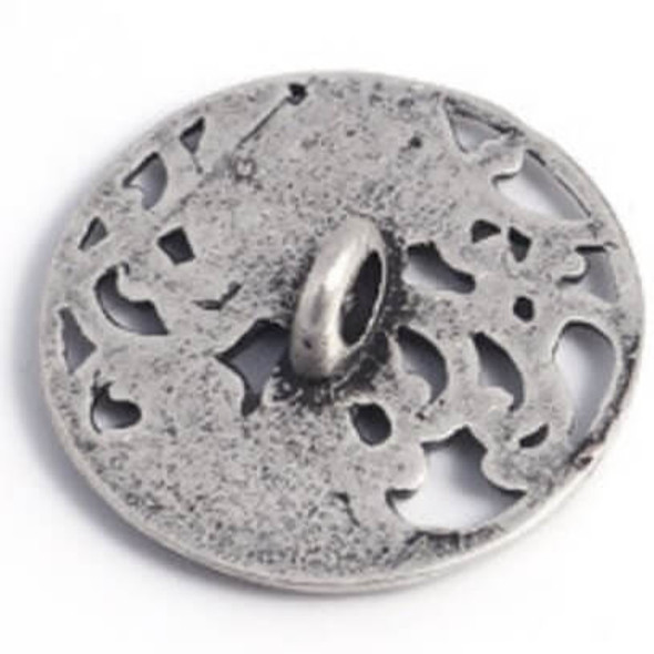BUTTON- Art Nouveau Round-Antique Silver Plated