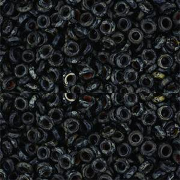 Toho DEMI 8/0 Seed Beads HYBRID FROSTED JET PICASSO