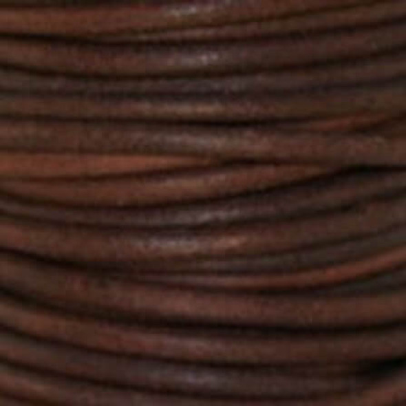 Leather Cord 1mm NATURAL RED BROWN Round-10 Meters