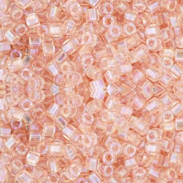Toho CUBE Seed Beads 1.5mm TRANSPARENT RAINBOW ROSALINE