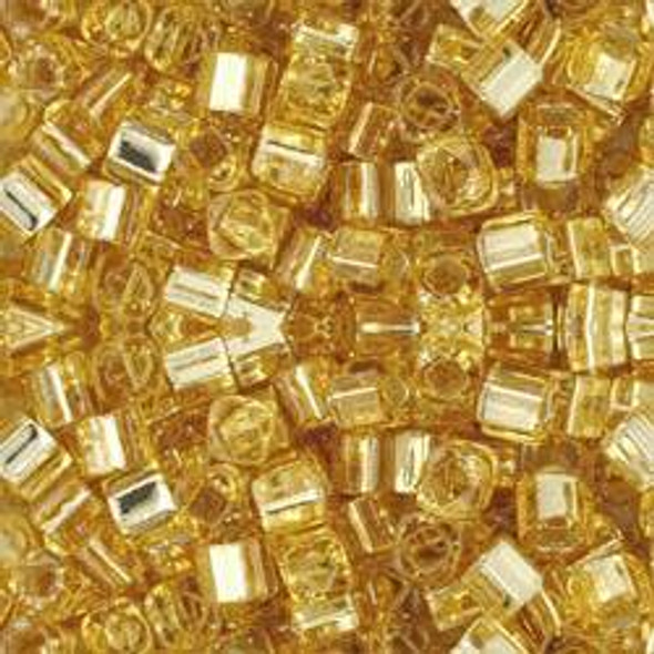 Toho CUBE Seed Beads 3mm SILVER LINED LT TOPAZ