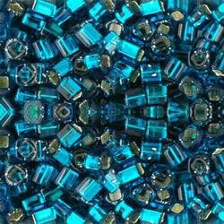 Toho CUBE Seed Beads 3mm SILVER LINED TEAL