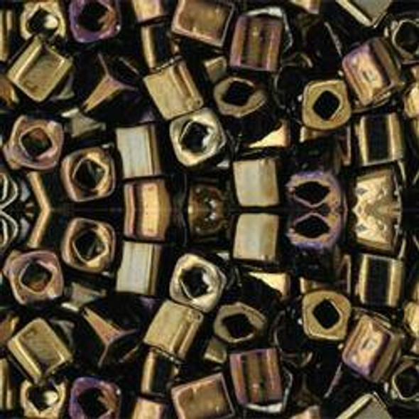 Toho CUBE Seed Beads 4mm METALLIC IRIS BROWN