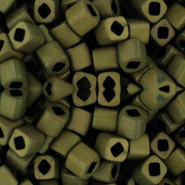 Toho CUBE Seed Beads 4mm FROSTED ANTIQUE BRONZE