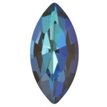 Krakovski Crystal Navette Fancy Stone 7x15mm MAJESTIC BLUE Delite Fireglow