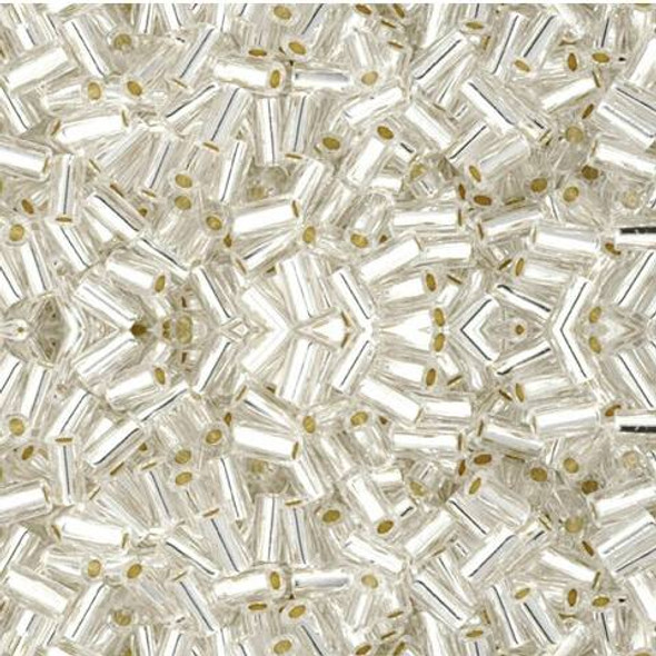 Toho BUGLE Seed Beads 3mm SILVER LINED CRYSTAL