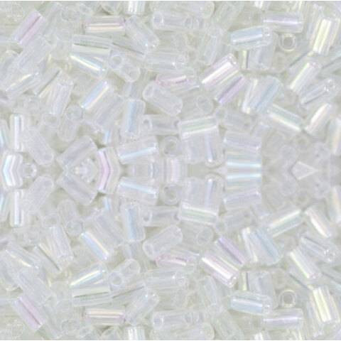 Toho BUGLE Seed Beads 3mm TRANSPARENT RAINBOW CRYSTAL