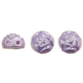 2-Hole ROSETA CABOCHON 6mm Czech Glass Beads Powdery-Lavender