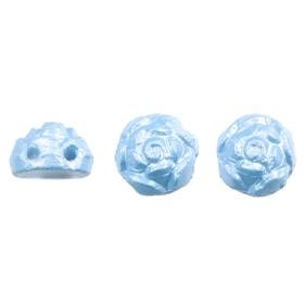 2-Hole ROSETA CABOCHON 6mm Czech Glass Beads Powdery-Vista Blue
