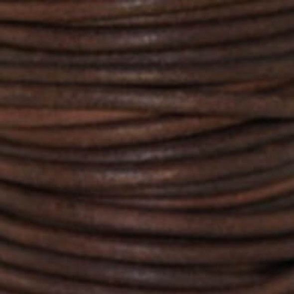 Leather Cord 2mm NATURAL RED BROWN Round