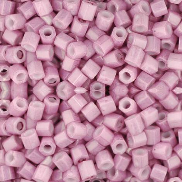 Toho HEXAGON 8/0 Seed Beads OPAQUE LUSTERED PALE MAUVE