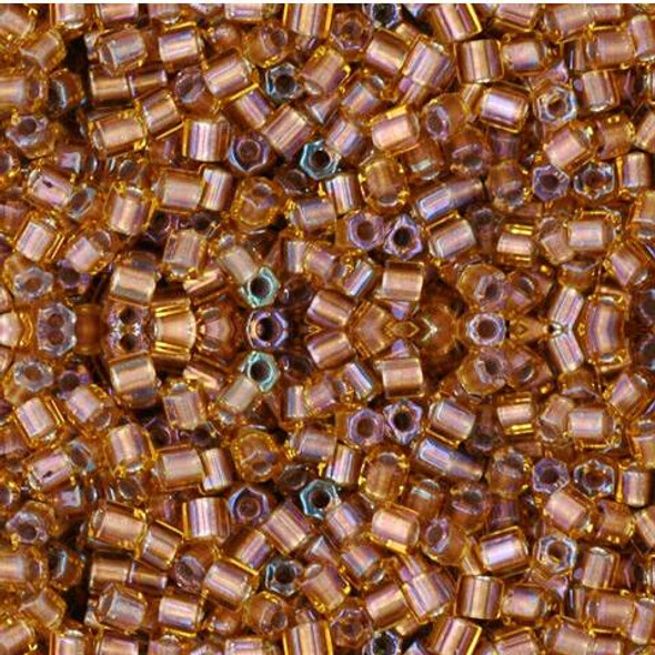 Toho HEXAGON 11/0 Seed Beads GOLD LINED TOPAZ