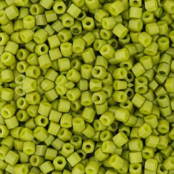 Toho HEXAGON 11/0 Seed Beads OPAQUE FROSTED PEA GREEN SOUP