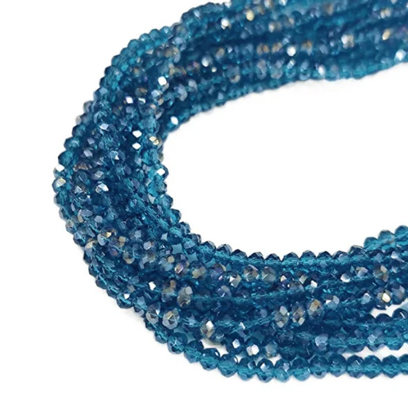 Chinese Crystal Rondelle Beads 3x2mm VENETIAN BLUE IRIS