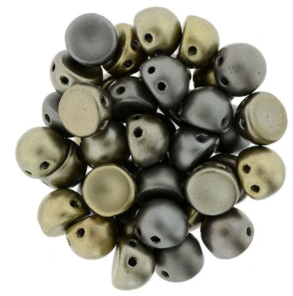 2-Hole Cabochon Beads MATTE METALLIC LEATHER