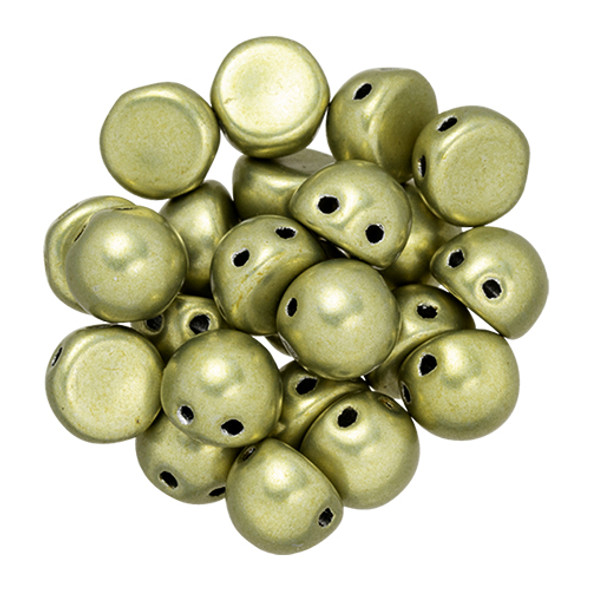 2-Hole Cabochon Beads SATURATED METALLIC LIMELIGHT