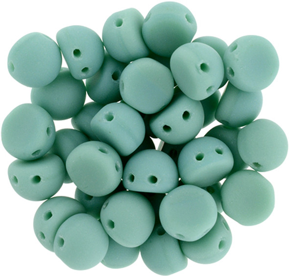 2-Hole Cabochon Beads MATTE TURQUOISE