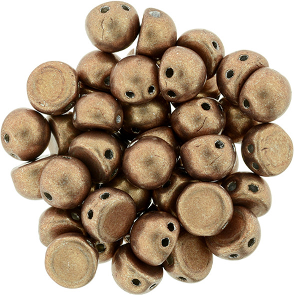 2-Hole Cabochon Beads SATURATED METALLIC WARM TAUPE