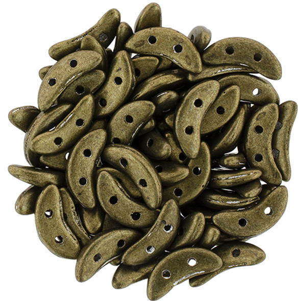 2-Hole Crescent Beads SATURATED METALLIC EMPERADOR