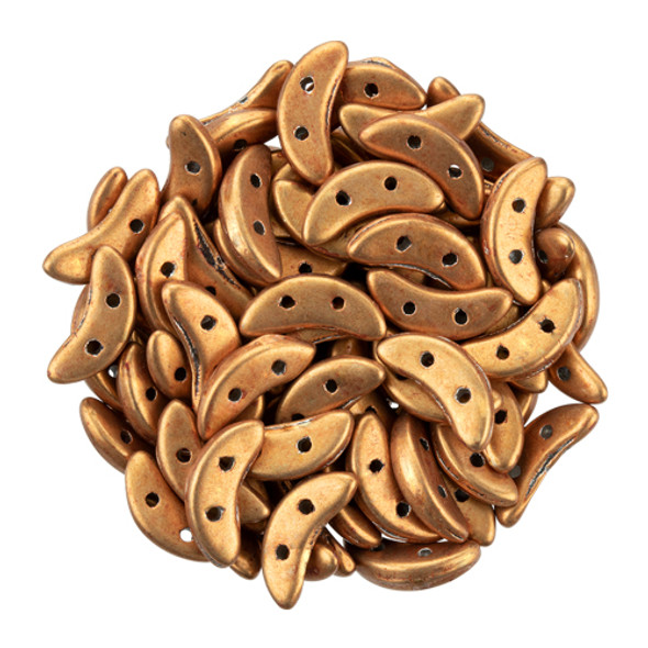 2-Hole Crescent Beads SATURATED METALLIC HAZEL