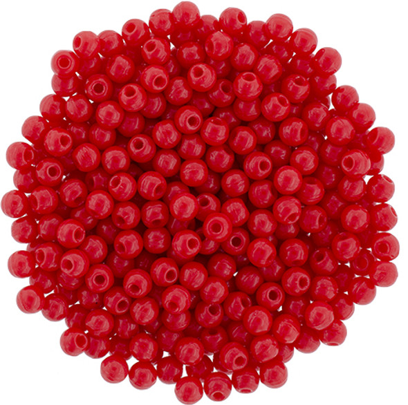 FINIAL Half-Drilled 2mm Czech Glass Beads OPAQUE RED