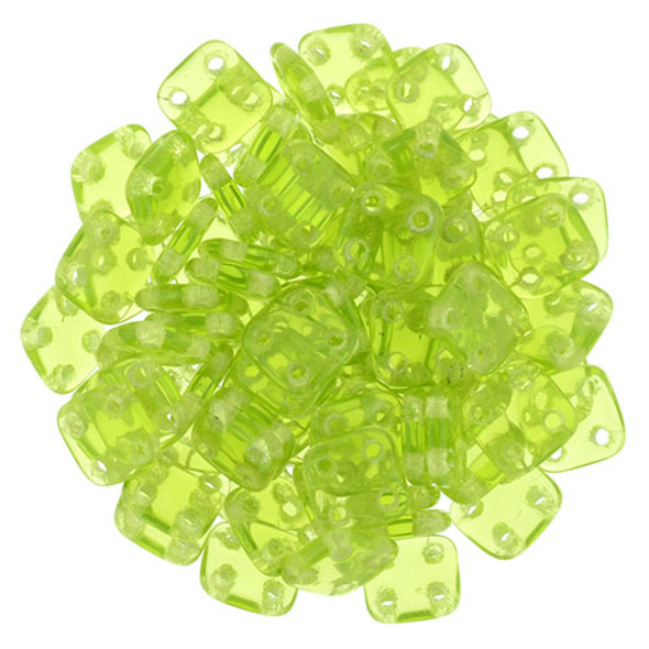 4-Hole QuadraTile 6mm CzechMates OLIVINE