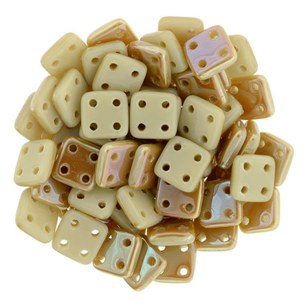 4-Hole QuadraTile 6mm CzechMates ANTIQUE BEIGE CELSIAN