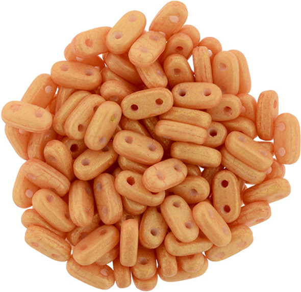 2-Hole Bar Beads 6x2mm CzechMates PACIFICA TANGERINE