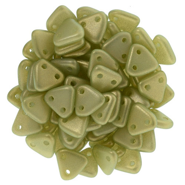 2-Hole TRIANGLE Beads 6mm CzechMates HALO ETHEREAL CELADON