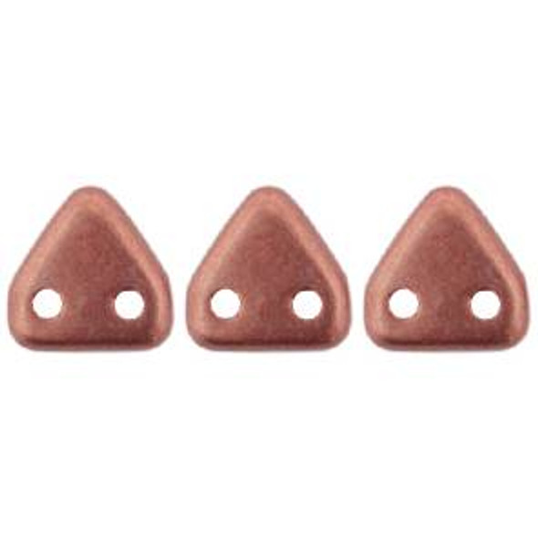 2-Hole TRIANGLE Beads 6mm CzechMates SUEDED GOLD LANTANA