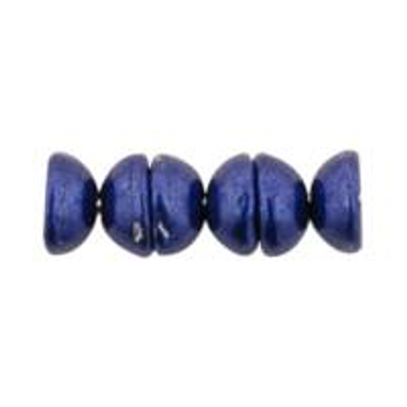 TEACUP 2x4mm Czech Glass Beads SATURATED METALLIC EVENING BLUE