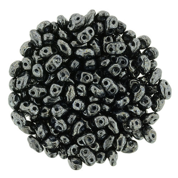 MiniDuo 2x4mm 2-Hole Czech Glass Beads HEMATITE