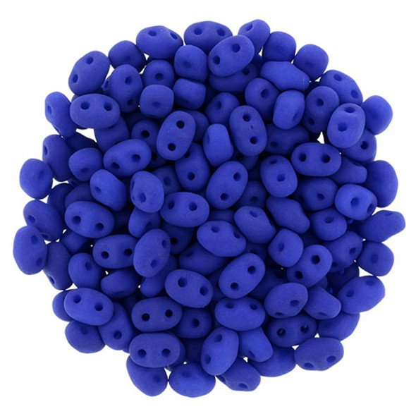 MiniDuo 2x4mm 2-Hole Czech Glass Beads NEON BLUE