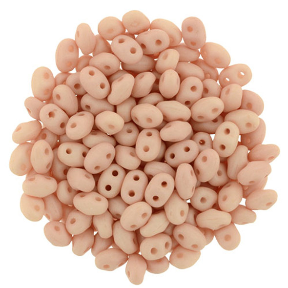 MiniDuo 2x4mm 2-Hole Czech Glass Beads SATURATED PEACH