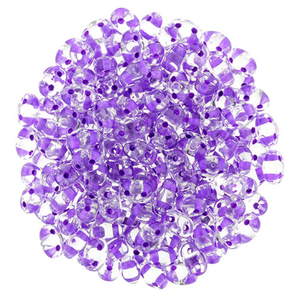 MiniDuo 2x4mm 2-Hole Czech Glass Beads CRYSTAL LT PURPLE LINED MiniDuo 2x4mm 2-Hole Czech Glass Beads CRYSTAL LT PURPLE LINED