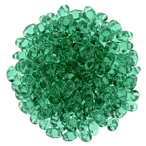 MiniDuo 2x4mm 2-Hole Czech Glass Beads EMERALD