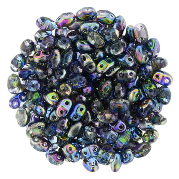 MiniDuo 2x4mm 2-Hole Czech Glass Beads MAGIC BLUE