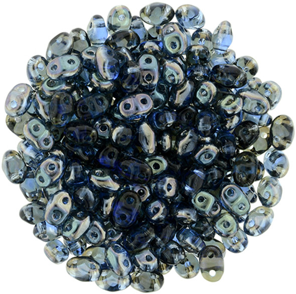 MiniDuo 2x4mm 2-Hole Czech Glass Beads SAPPHIRE CELSIAN