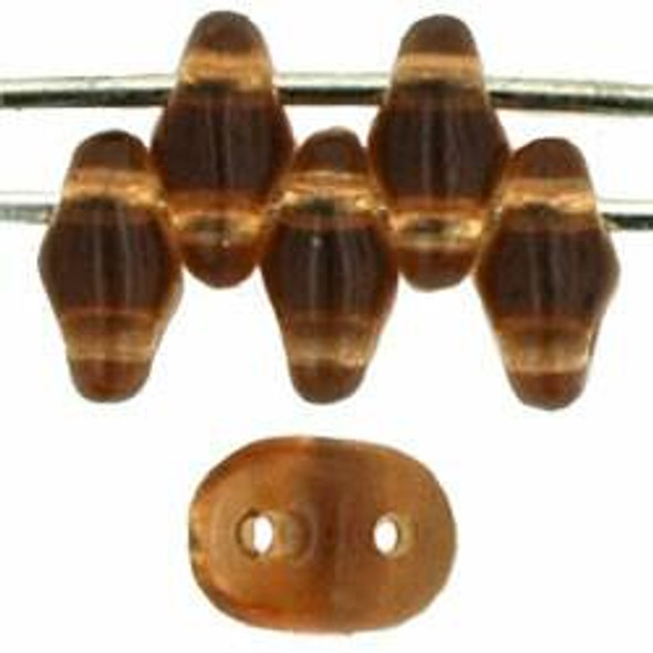 2-Hole SUPERDUO 2x5mm Czech Glass Seed Beads SMOKY TOPAZ