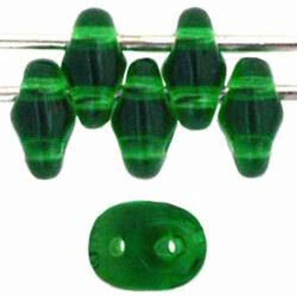 2-Hole SUPERDUO 2x5mm Czech Glass Seed Beads GREEN